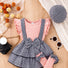 Checkered Bow Boutique Dress Set for Girls – Stylish Party Wear Outfit