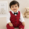 Little Gentleman Crimson Suit Romper | Minilova