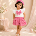 Rosette Bow Skort Co-ord Set for Girls | Minilova