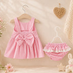 Candy Stripe Baby Girl Summer Dress with Bloomers –  Cute Party Wear Dress