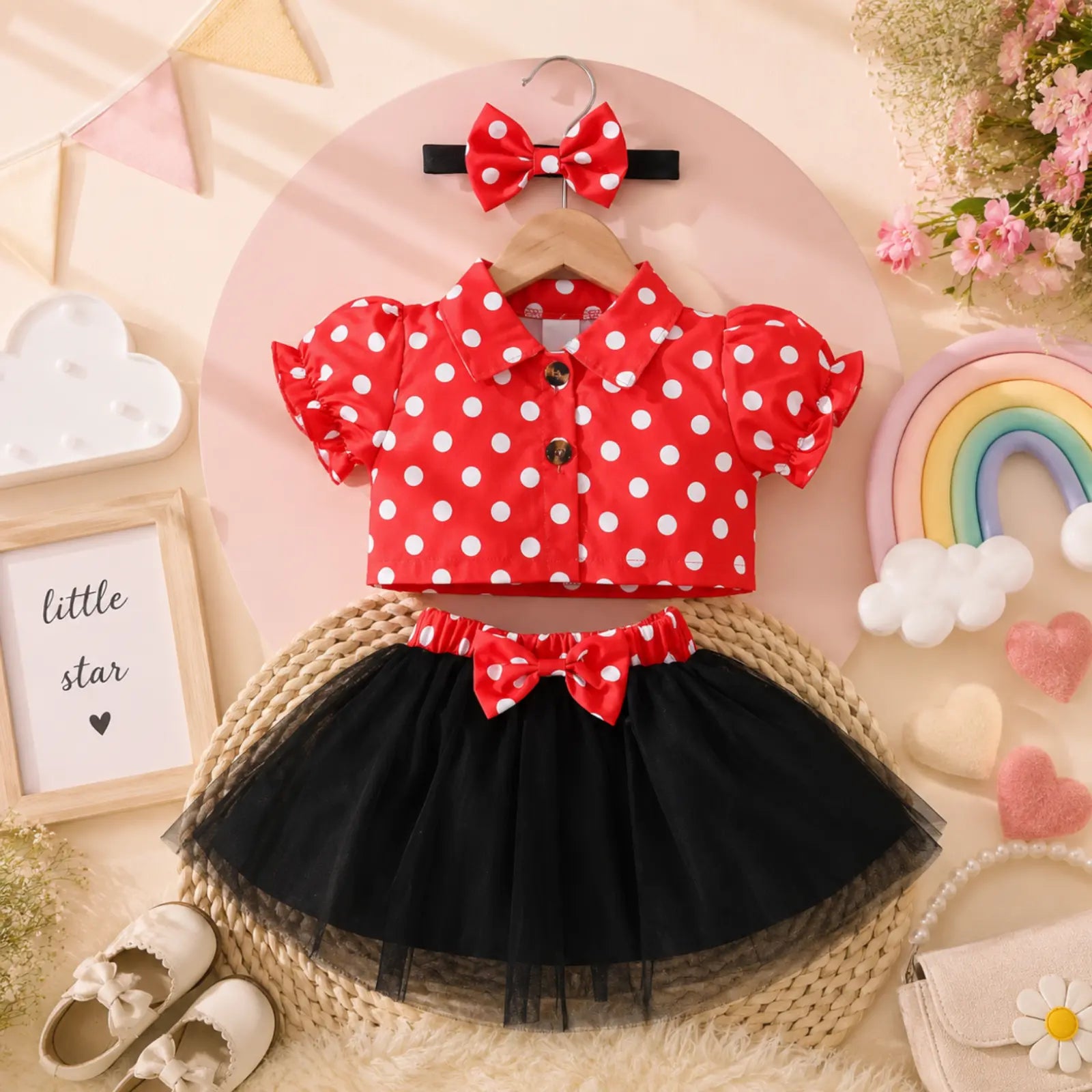 Polka Pop Mini Girls Skirt Set | Minilova
