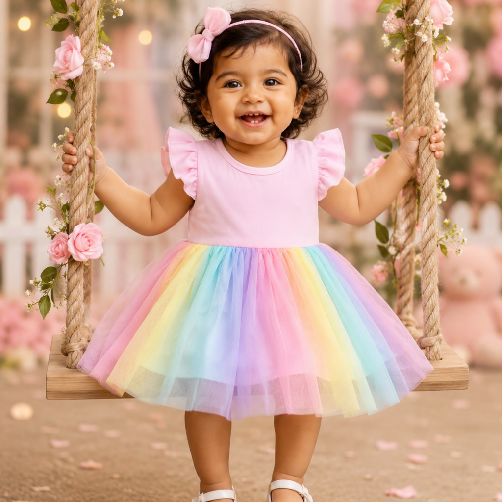 Rainbow Dreams Girls Tulle Dress | Minilova