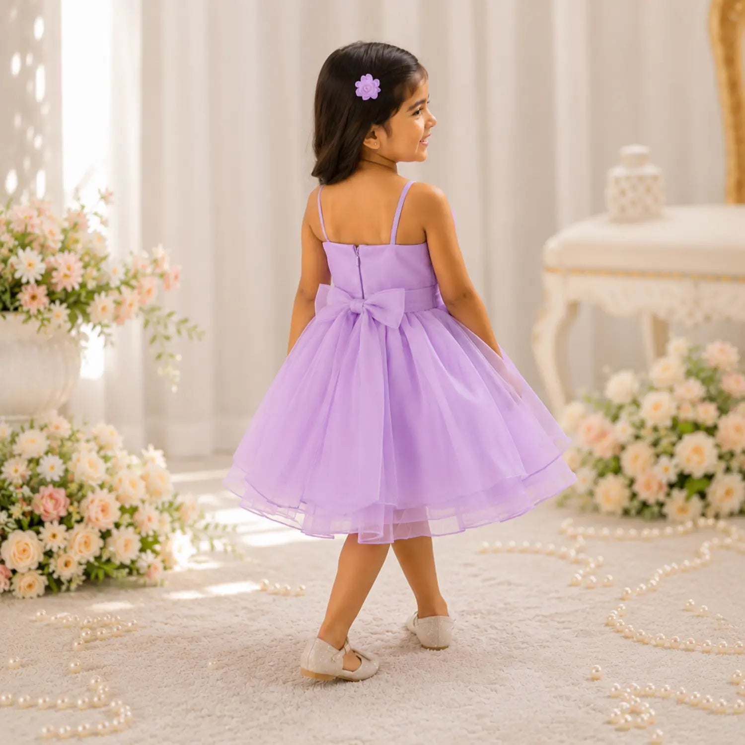 Lilac Bloom Party Dress for Girls | Minilova