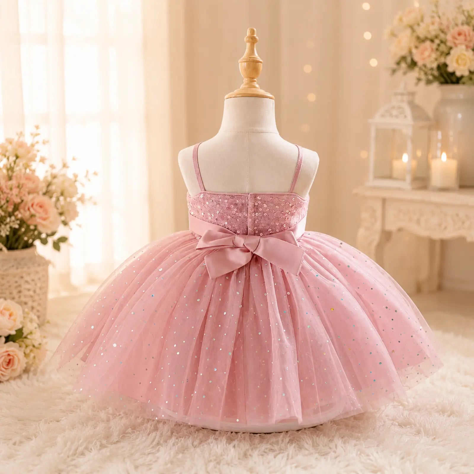 Blush Sparkle Princess Party Dress for Girls | Minilova