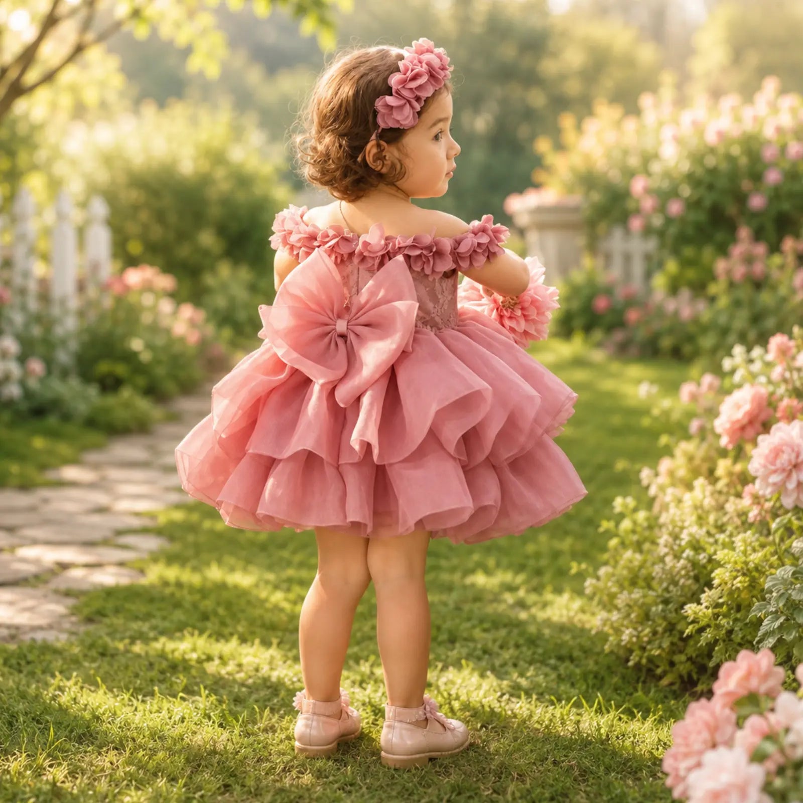 Blush Petal Princess Dress for Girls | Minilova