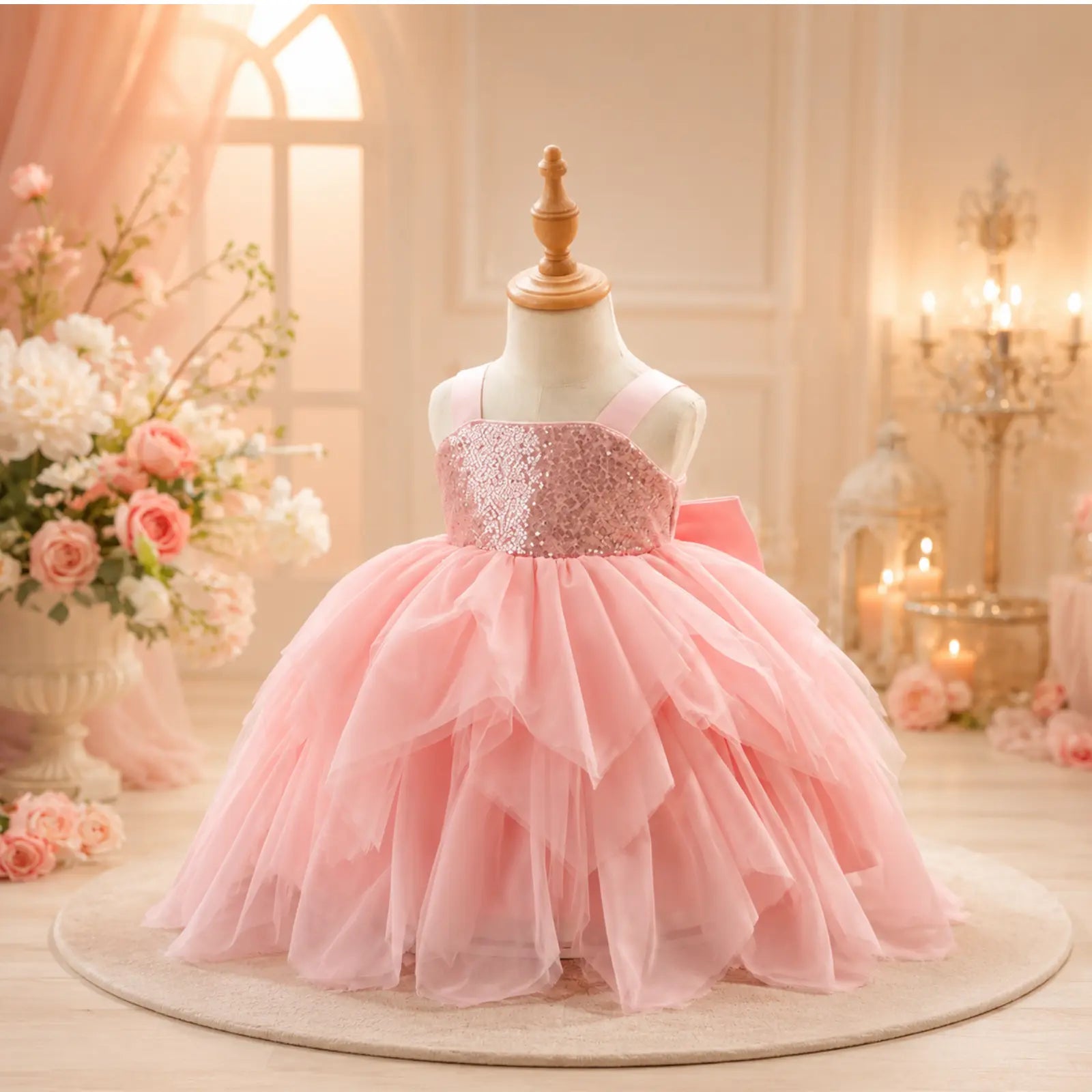 Rosé Princess Couture Gown for Girls | Minilova