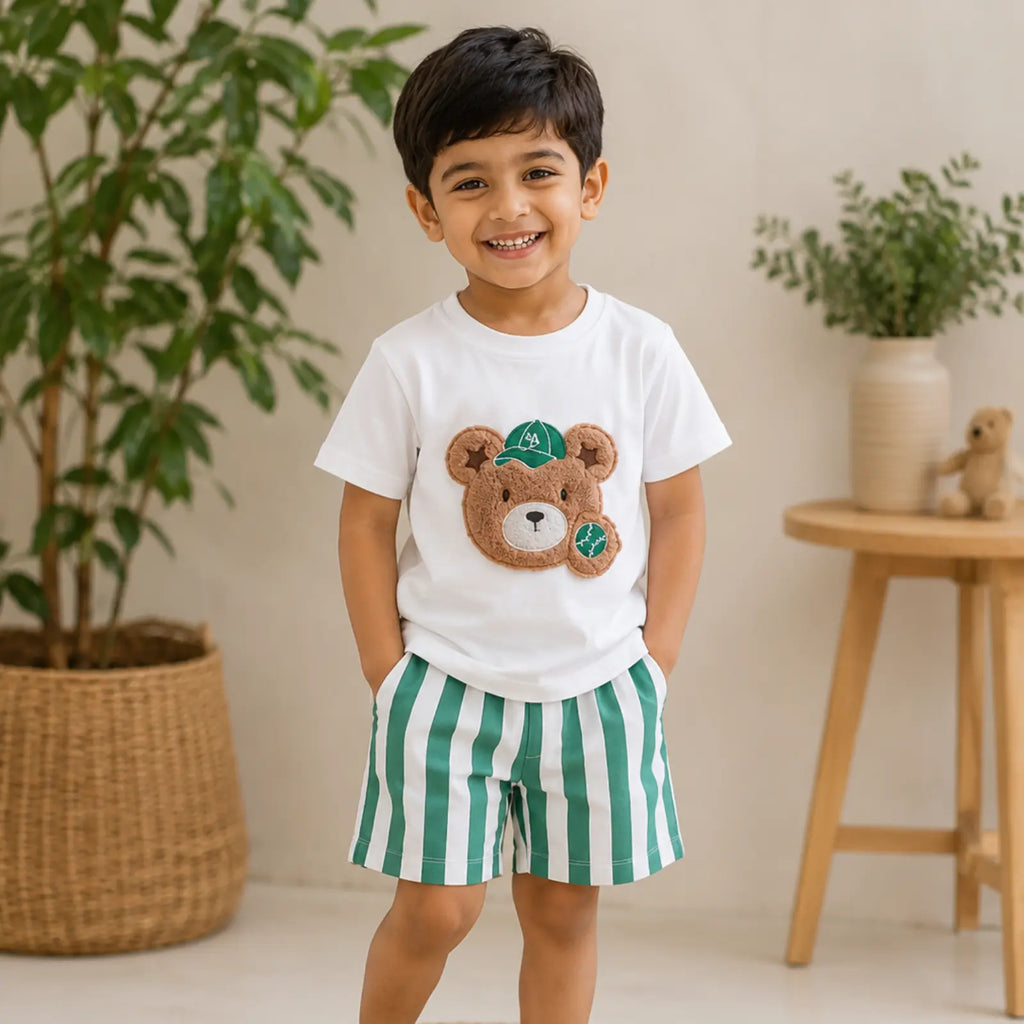 Little Bear Summer Stripes Co-ord Set | Minilova