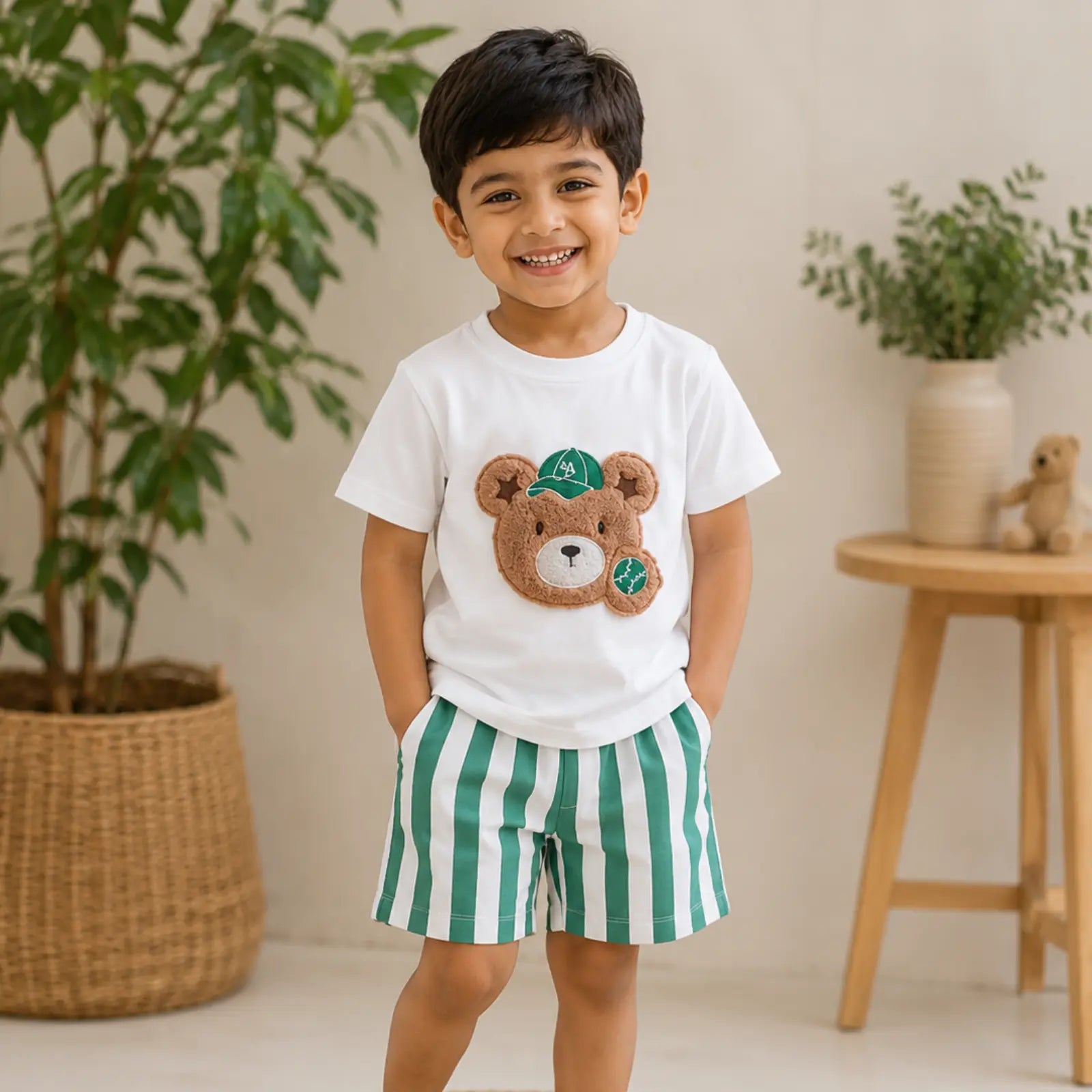 Little Bear Summer Stripes Co-ord Set | Minilova
