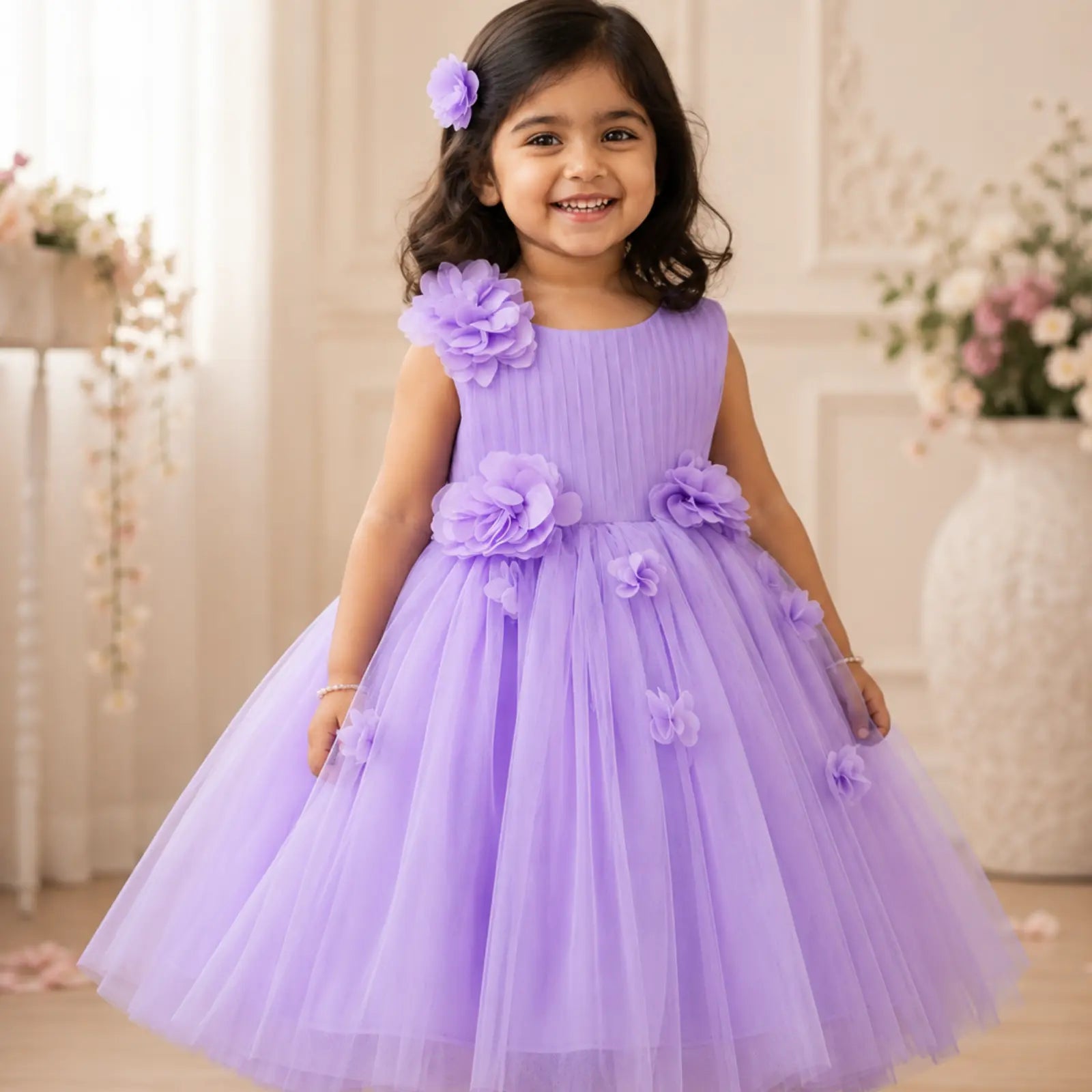 Lavender Bloom Princess Dress for Girls | Minilova
