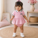 Mini Polo Peplum Romper for Girls | Cotton Blend Outfit