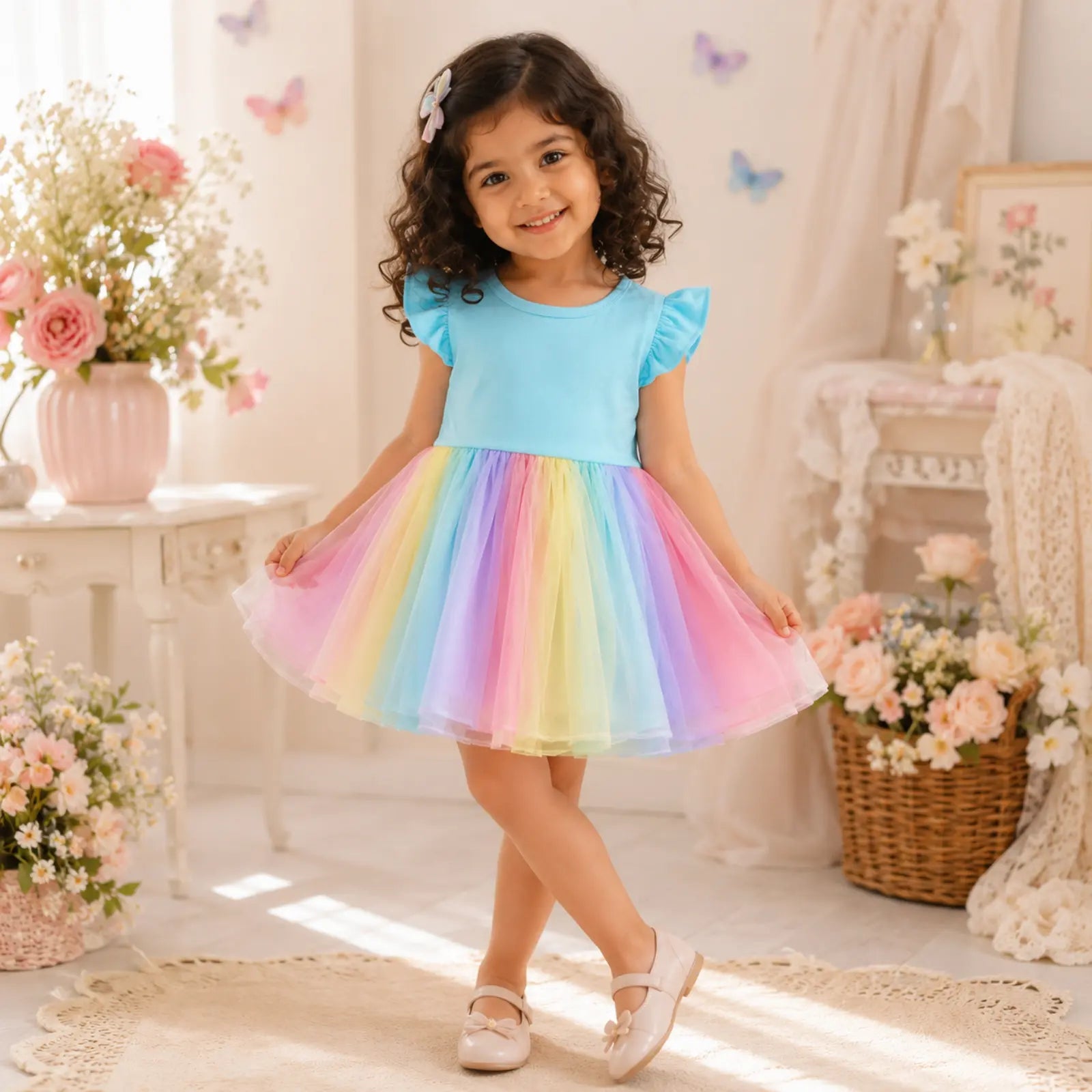 Rainbow Dreams Girls Tulle Dress | Minilova