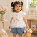 Tulle Dreams Denim Ruffle Set for Baby Girls | Ruffle Denim Outfit