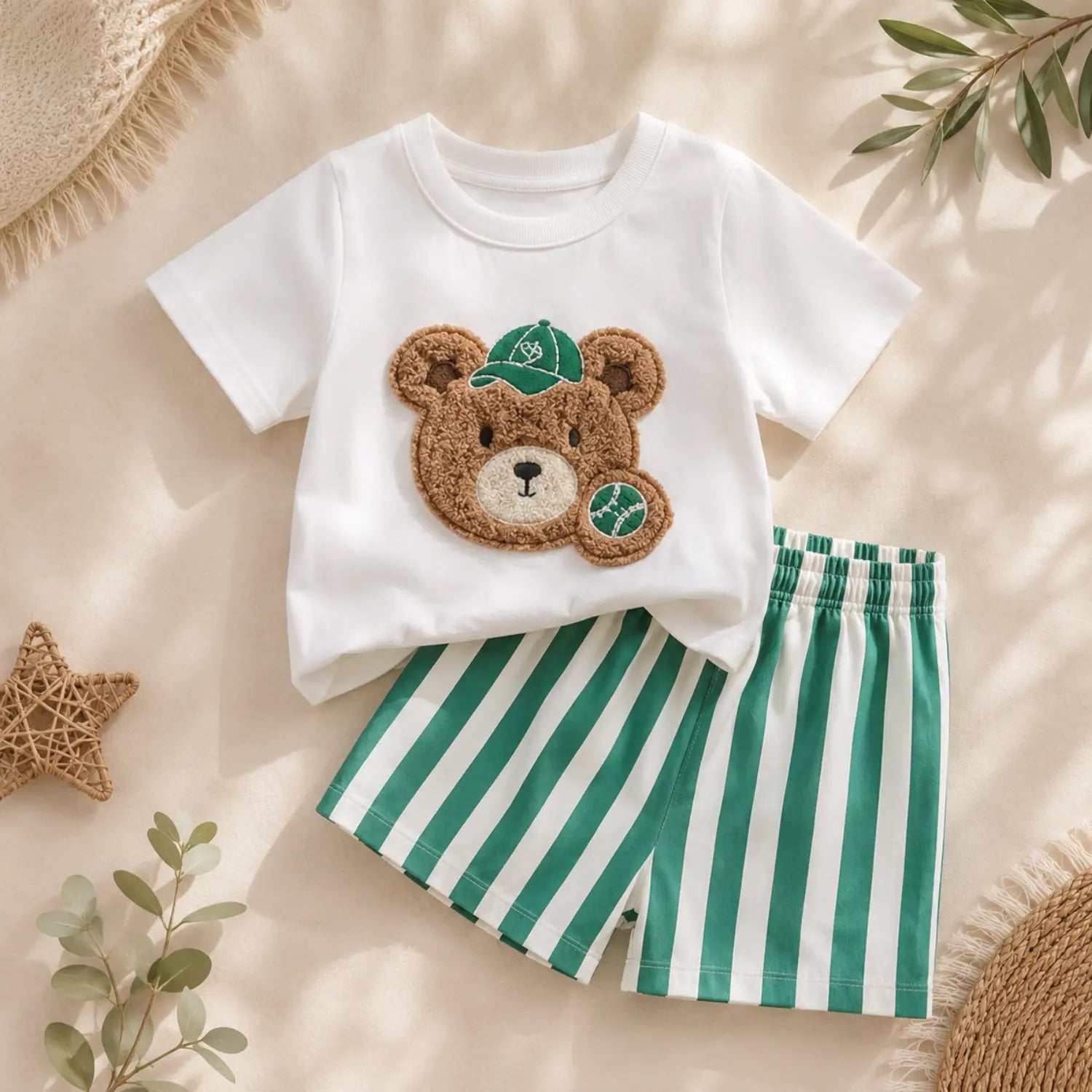 Little Bear Summer Stripes Co-ord Set | Minilova