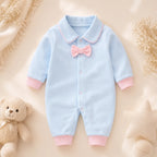 Sky Blue Bow Charm Baby Romper | Minilova