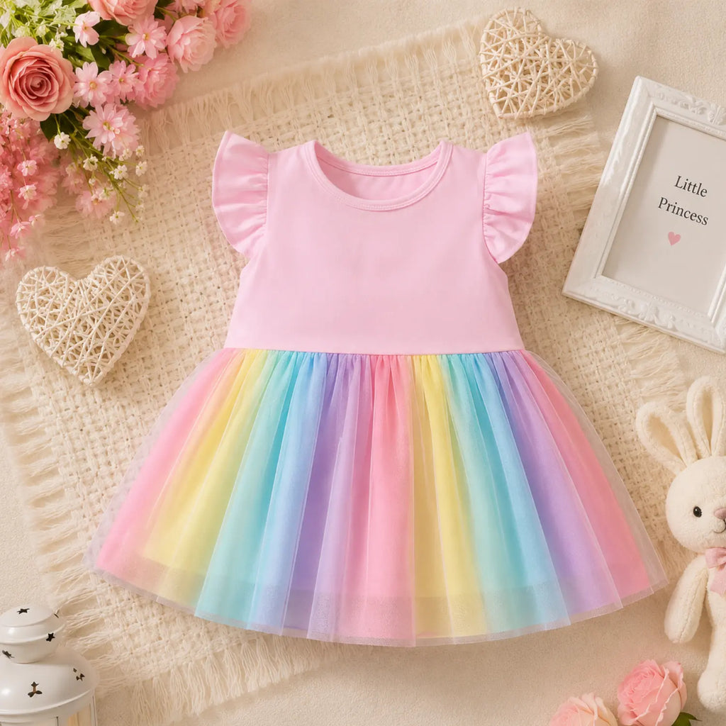 Rainbow Dreams Girls Tulle Dress | Minilova