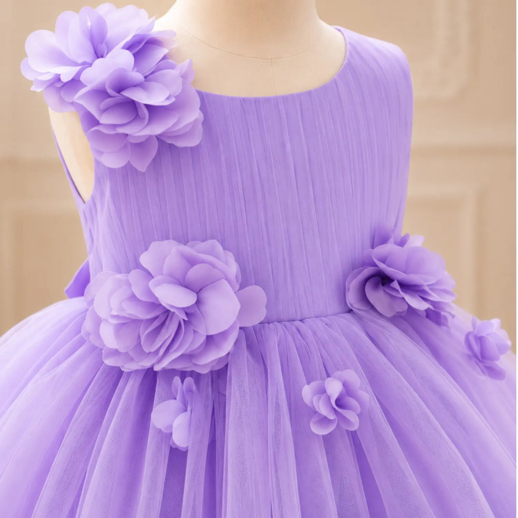 Lavender Bloom Princess Dress for Girls | Minilova