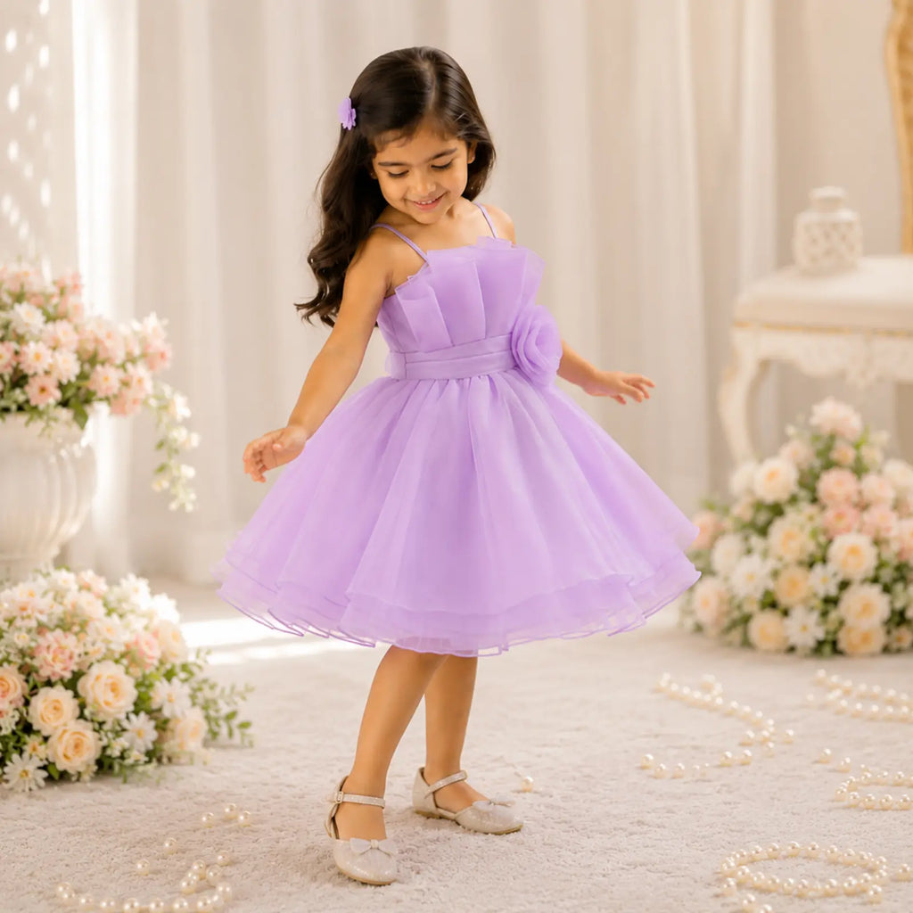 Lilac Bloom Party Dress for Girls | Minilova