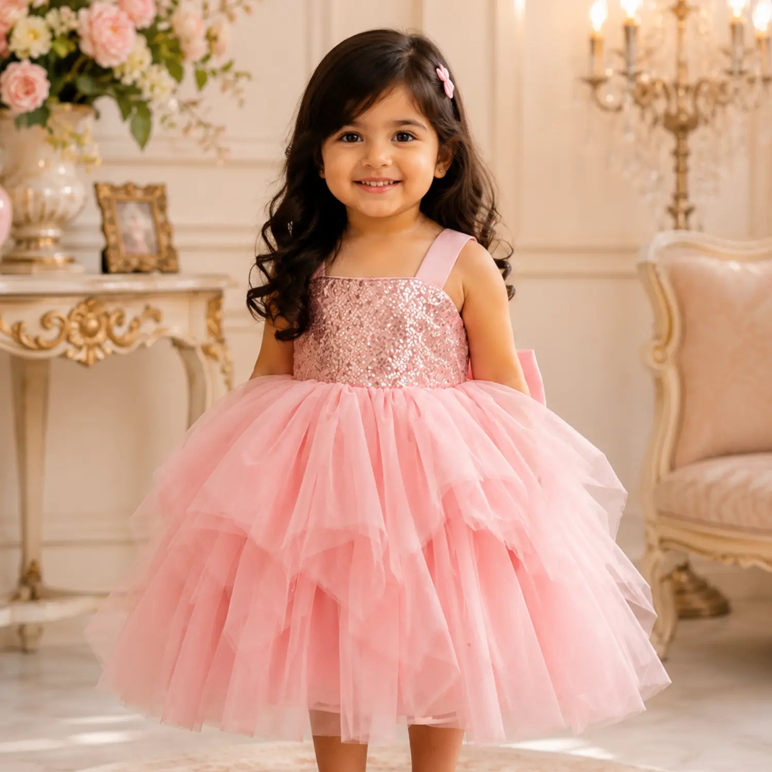 Rosé Princess Couture Gown for Girls | Minilova