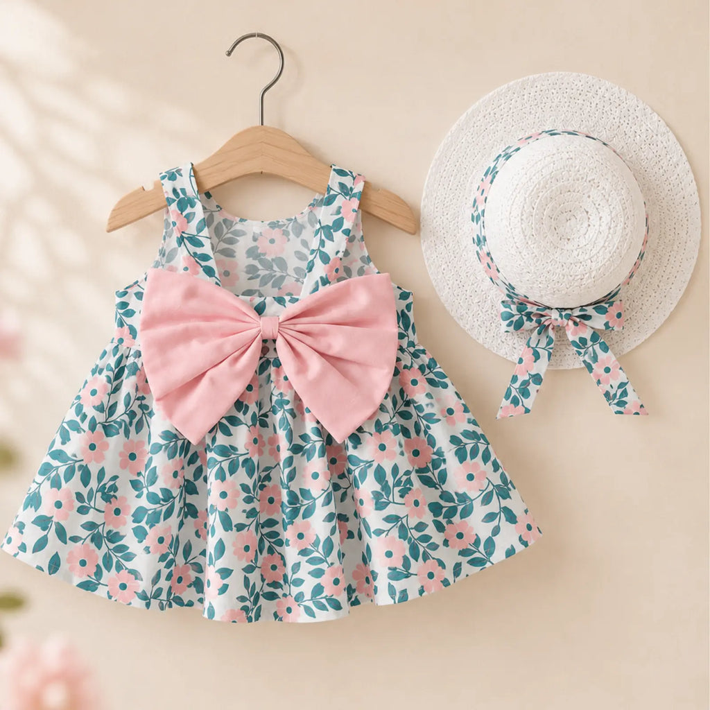 Blossom Belle Baby Girl Cotton Dress with Hat | Minilova