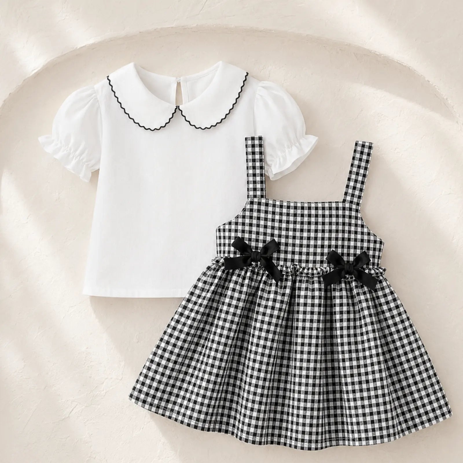 Gingham Bow Belle Set | Minilova