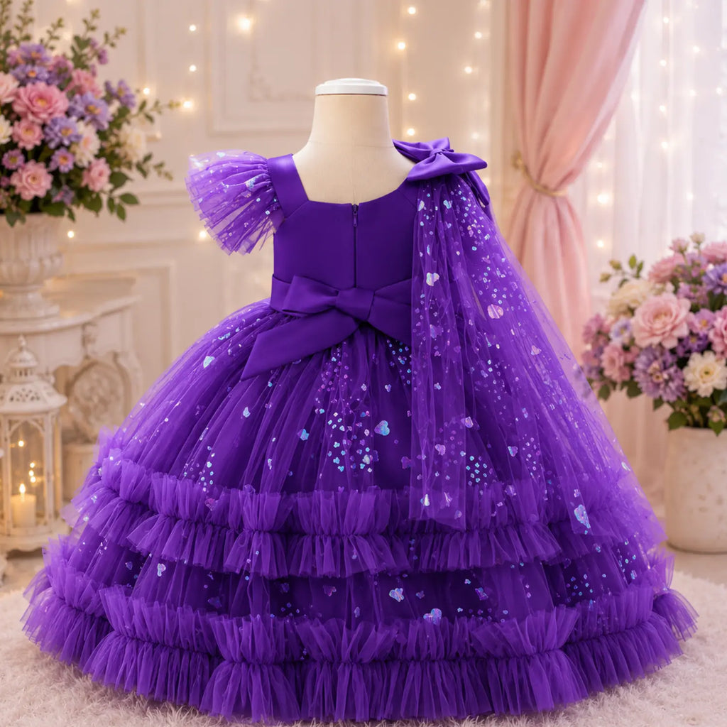 Royal Amethyst Sparkle Gown for Girls | Minilova