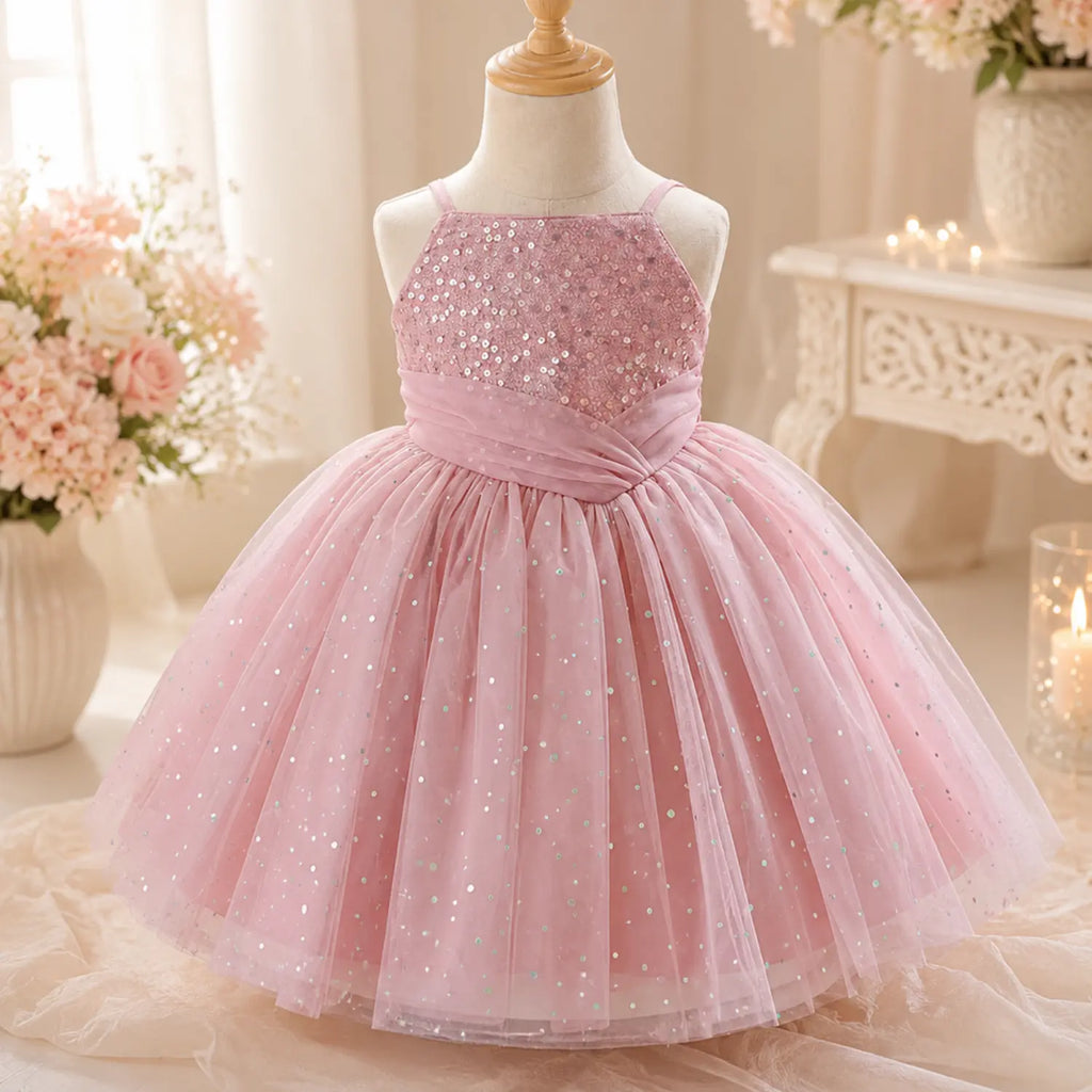 Blush Sparkle Princess Party Dress for Girls | Minilova