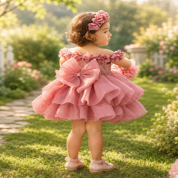 Blush Petal Princess Dress for Girls | Minilova