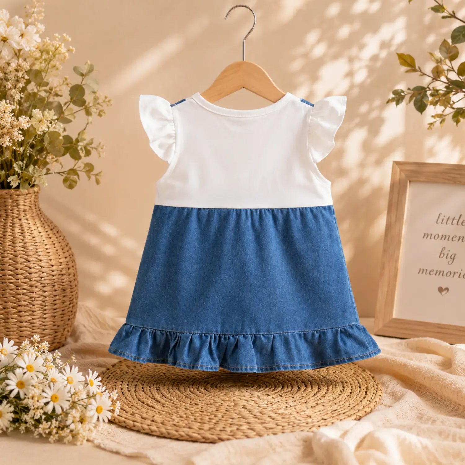 Little Bunny Denim Dress for Girls | Minilova