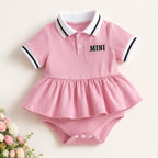 Mini Polo Peplum Romper for Girls | Cotton Blend Outfit