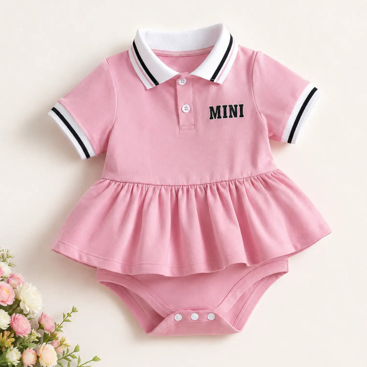 Mini Polo Peplum Romper for Girls | Cotton Blend Outfit