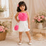 Flower Bloom Girls Top & Skirt Set with Sling Bag | Minilova