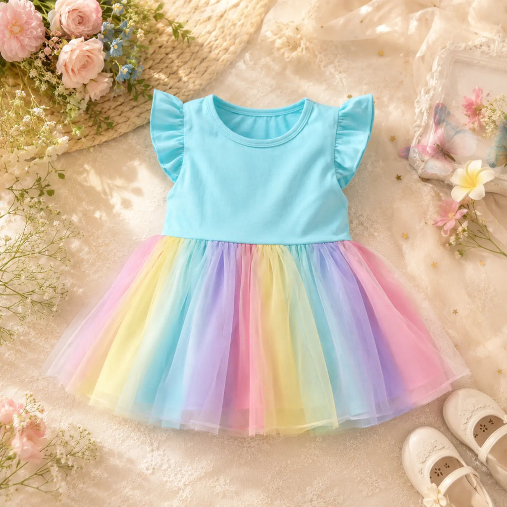 Rainbow Dreams Girls Tulle Dress | Minilova