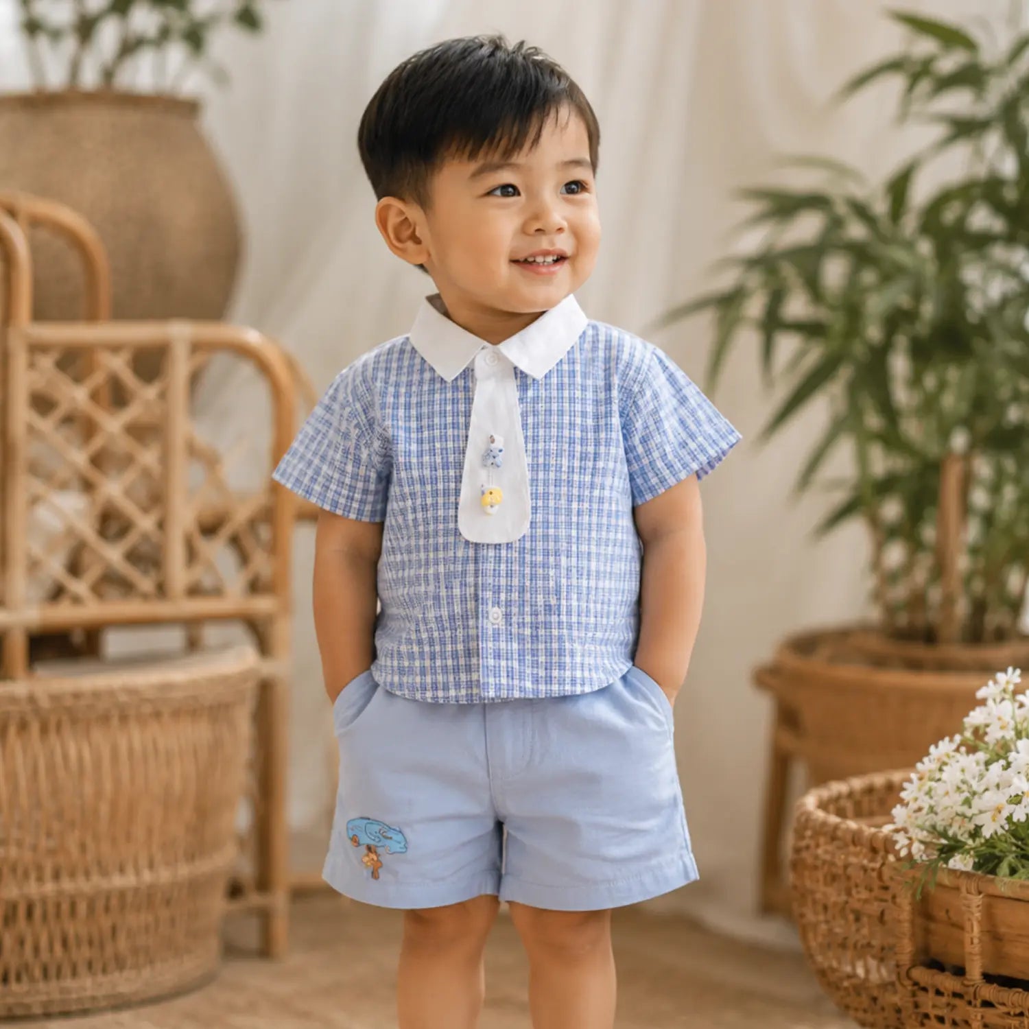 Bluebell Check Summer Set | Minilova