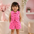 Pink Polka Bow Playsuit | Minilova