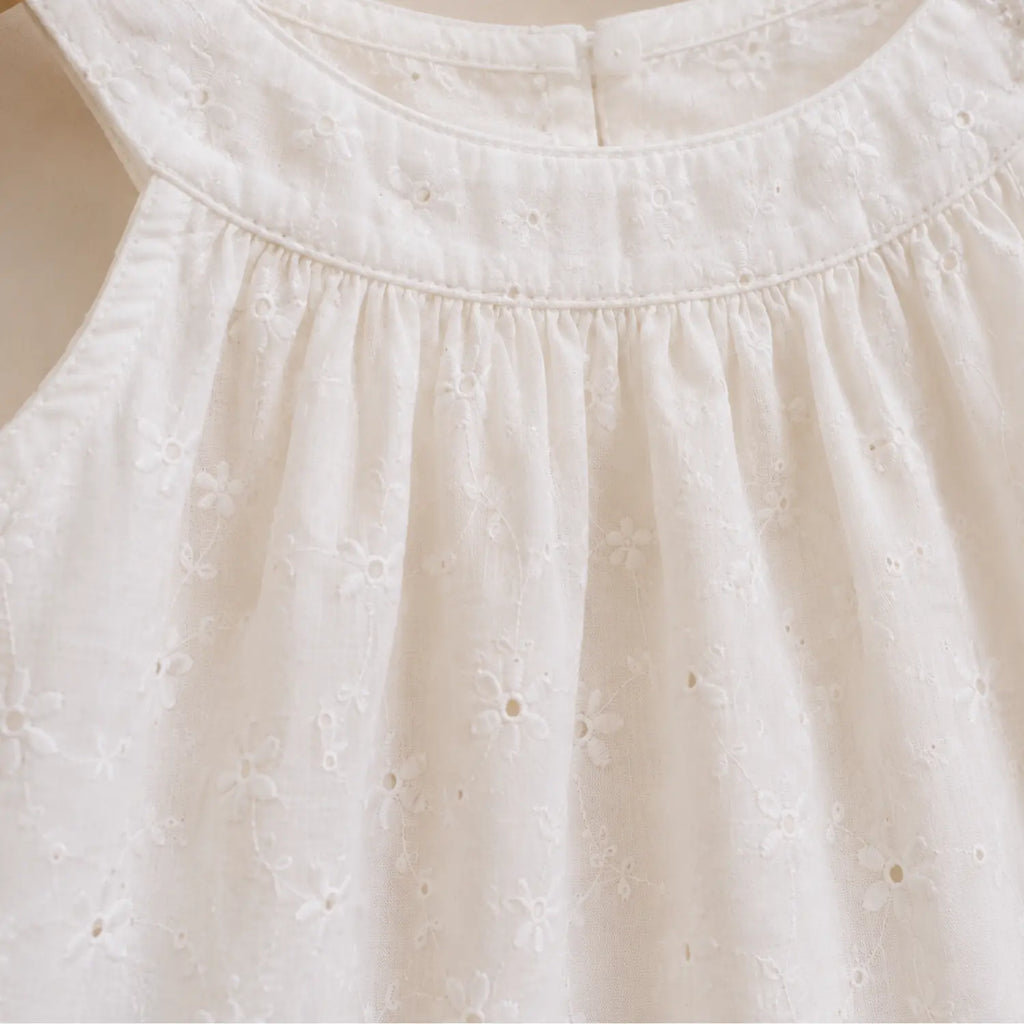 Ivory & Mocha Boho Set for Baby Girls | Two Piece Top & Bloomers