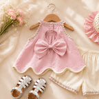 Blush Blossom Bow Co-ord Set for Girls | Minilova