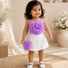 Flower Bloom Girls Top & Skirt Set with Sling Bag – Stylish Party Wear