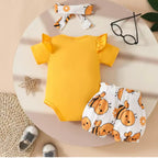 Sweet As Can Bee Baby Girl Romper Set –Yellow Outfit