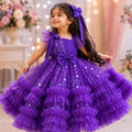 Royal Amethyst Sparkle Gown for Girls | Minilova