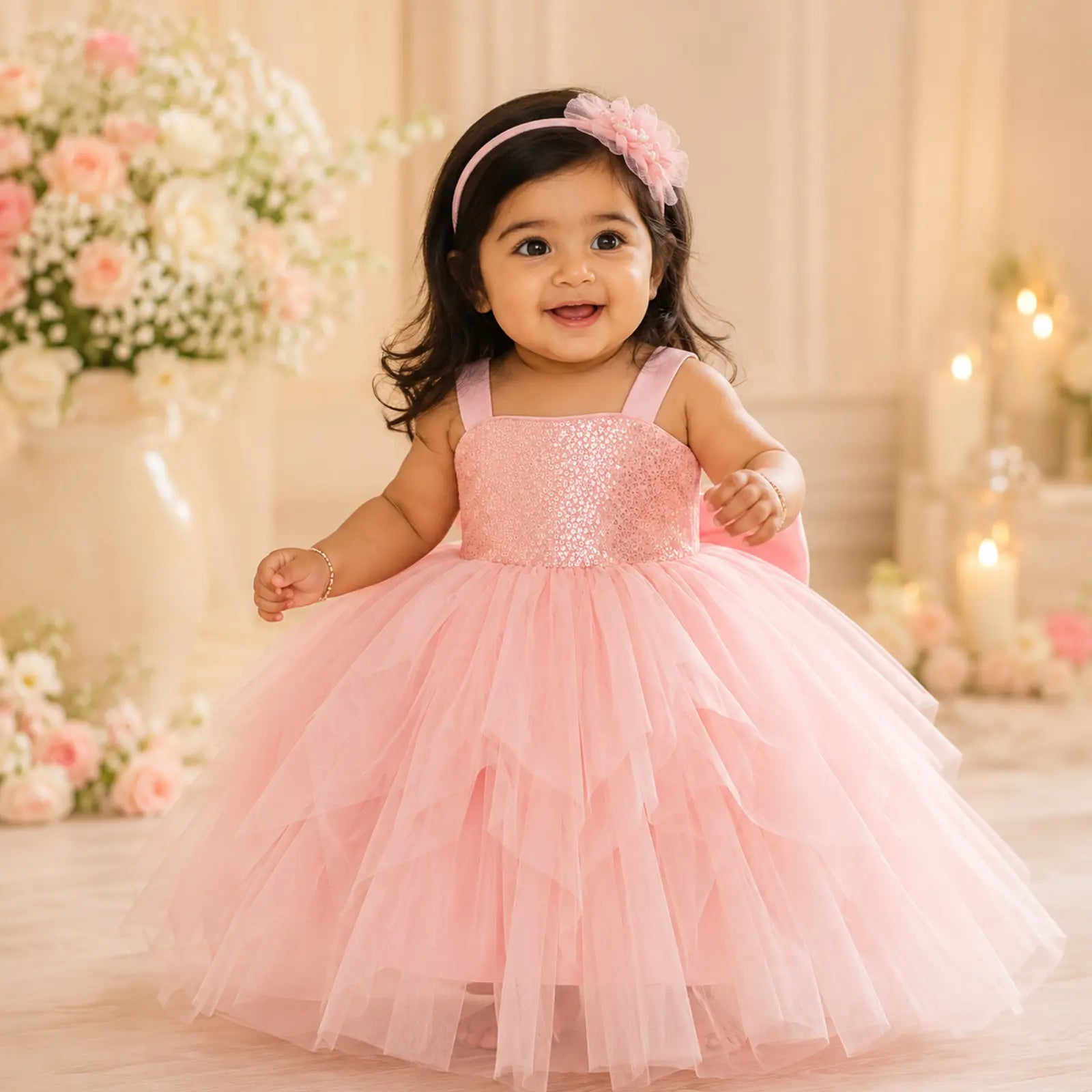 Rosé Princess Couture Gown for Girls | Minilova