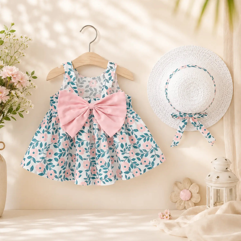 Blossom Belle Baby Girl Cotton Dress with Hat | Minilova
