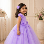Lavender Bloom Princess Dress for Girls | Minilova
