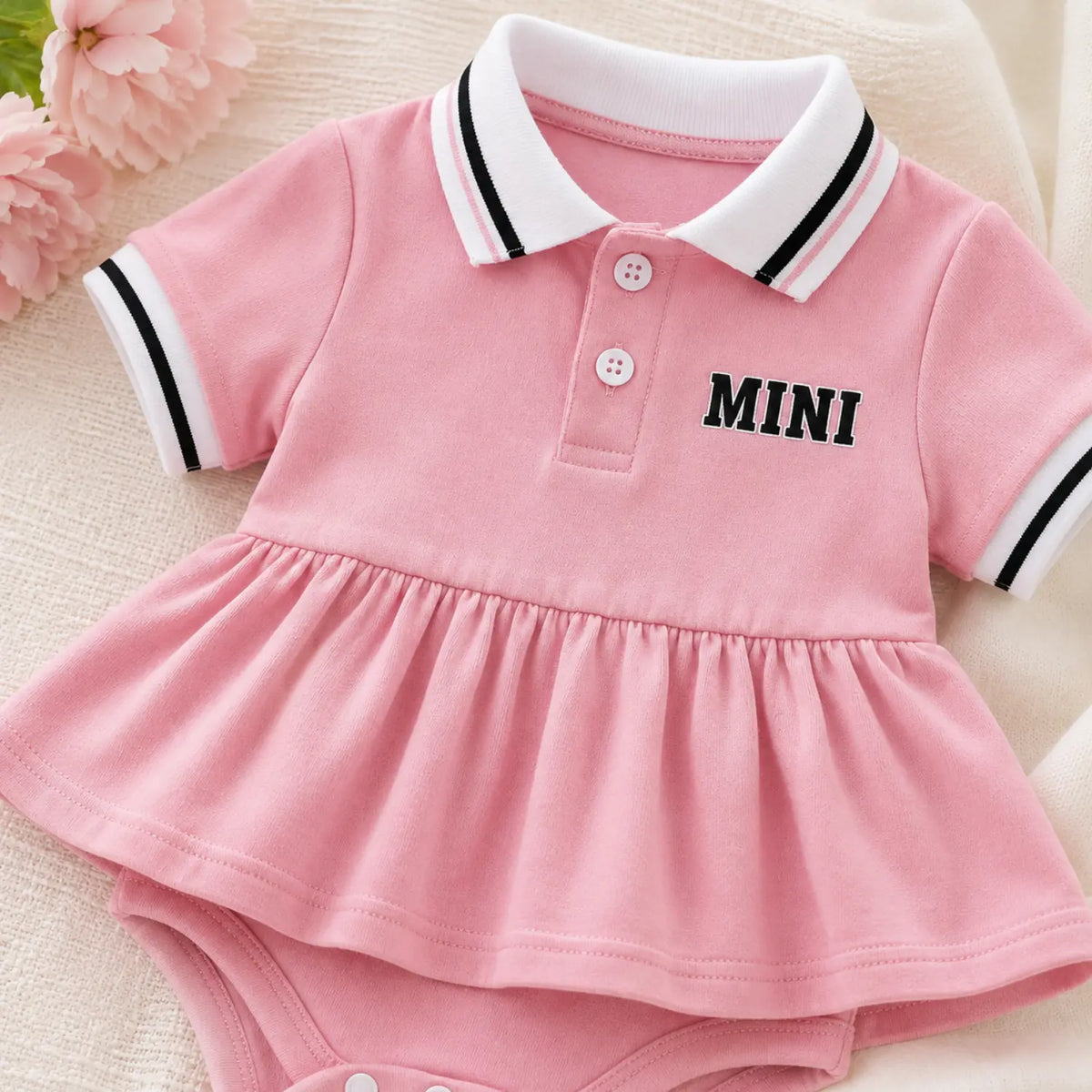 Mini Polo Peplum Romper for Girls | Cotton Blend Outfit