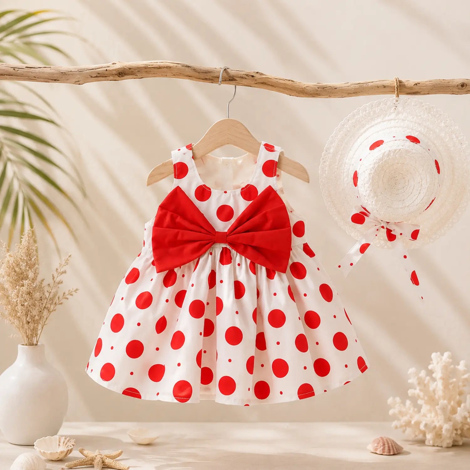 Cherry Pop Baby Girl Summer Dress with Hat | Minilova