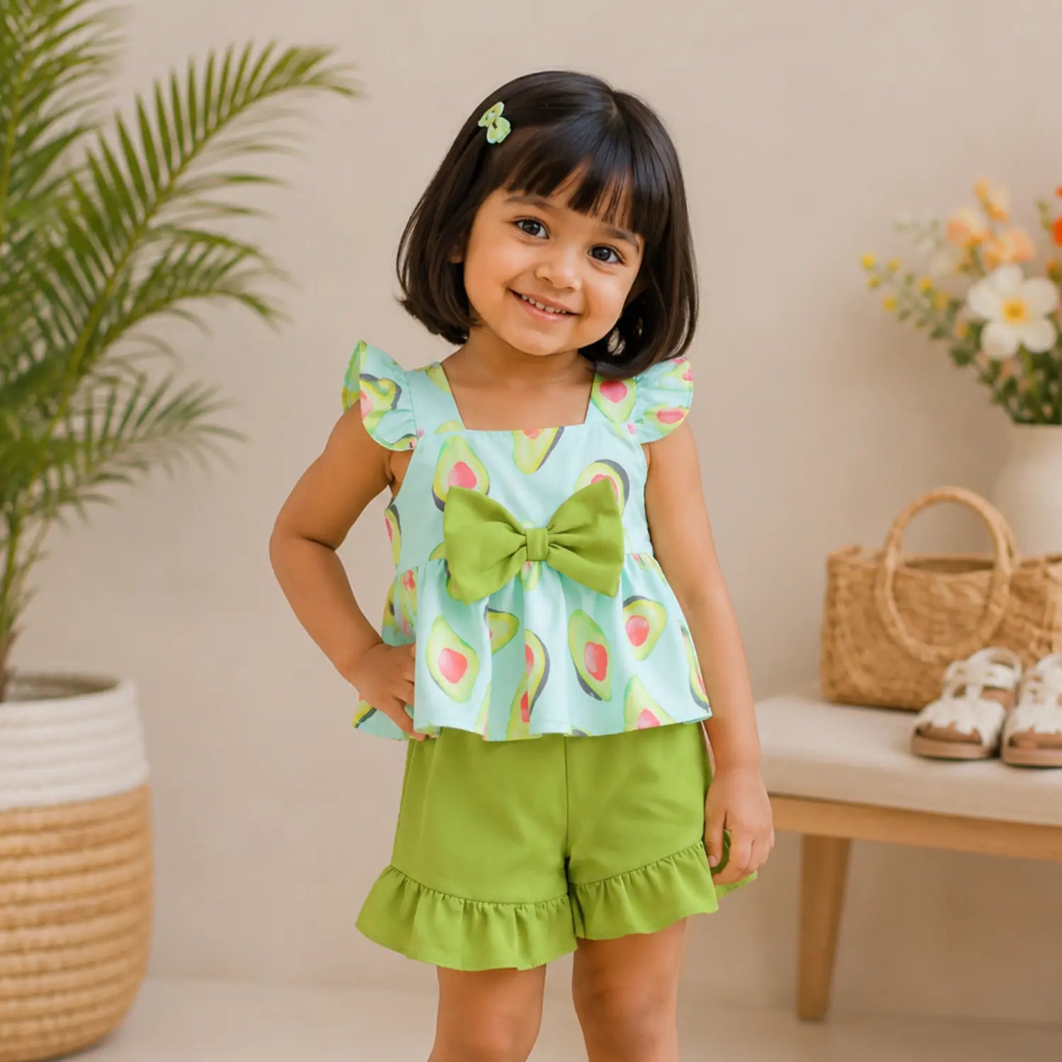 Avocado Cutie Ruffle Set | Minilova