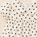 Polka Dot Denim Bow Outfit for Girls | Top & Denim Shorts