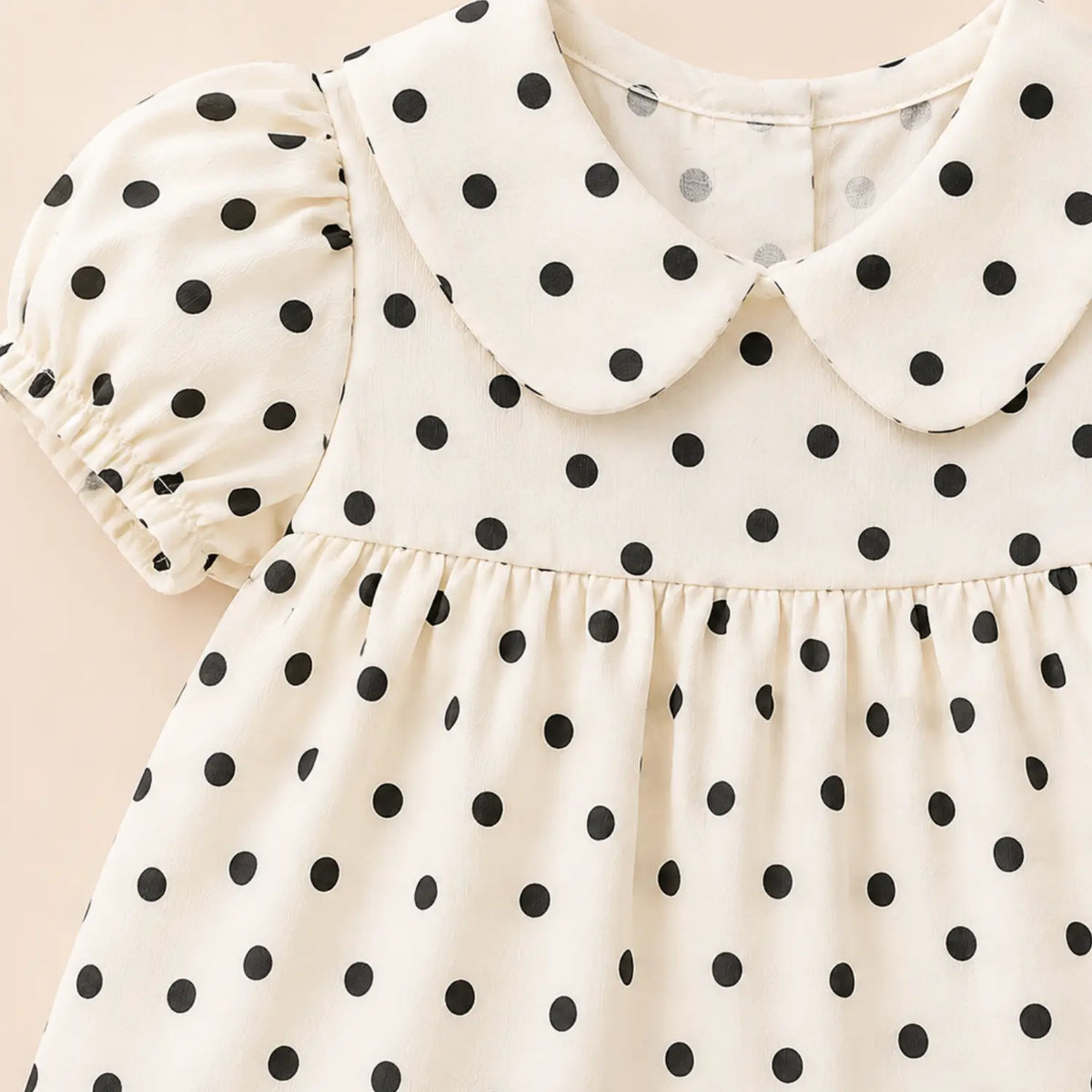 Polka Dot Denim Bow Outfit for Girls | Top & Denim Shorts