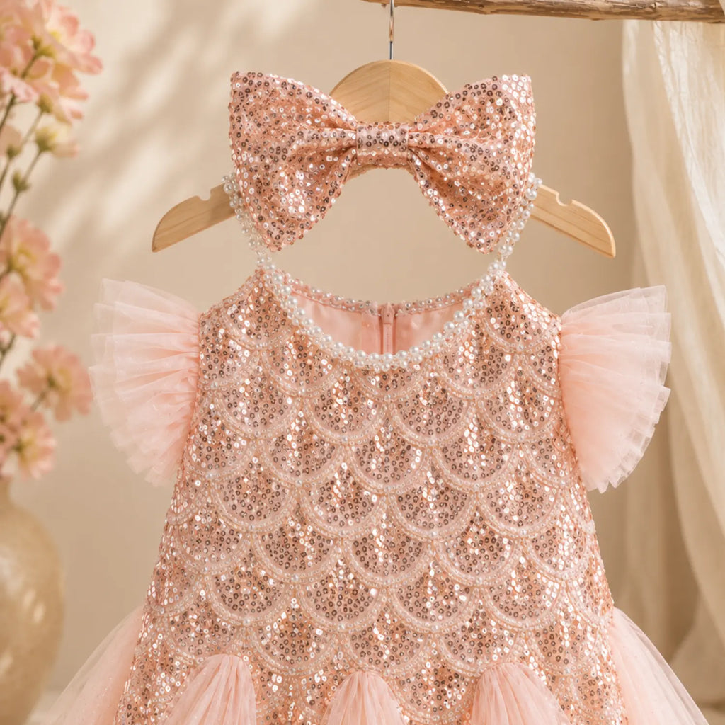 Blush Shimmer Princess Gown | Minilova