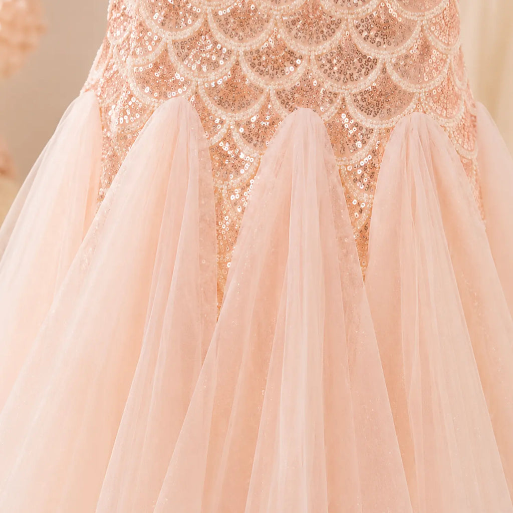 Blush Shimmer Princess Gown | Minilova