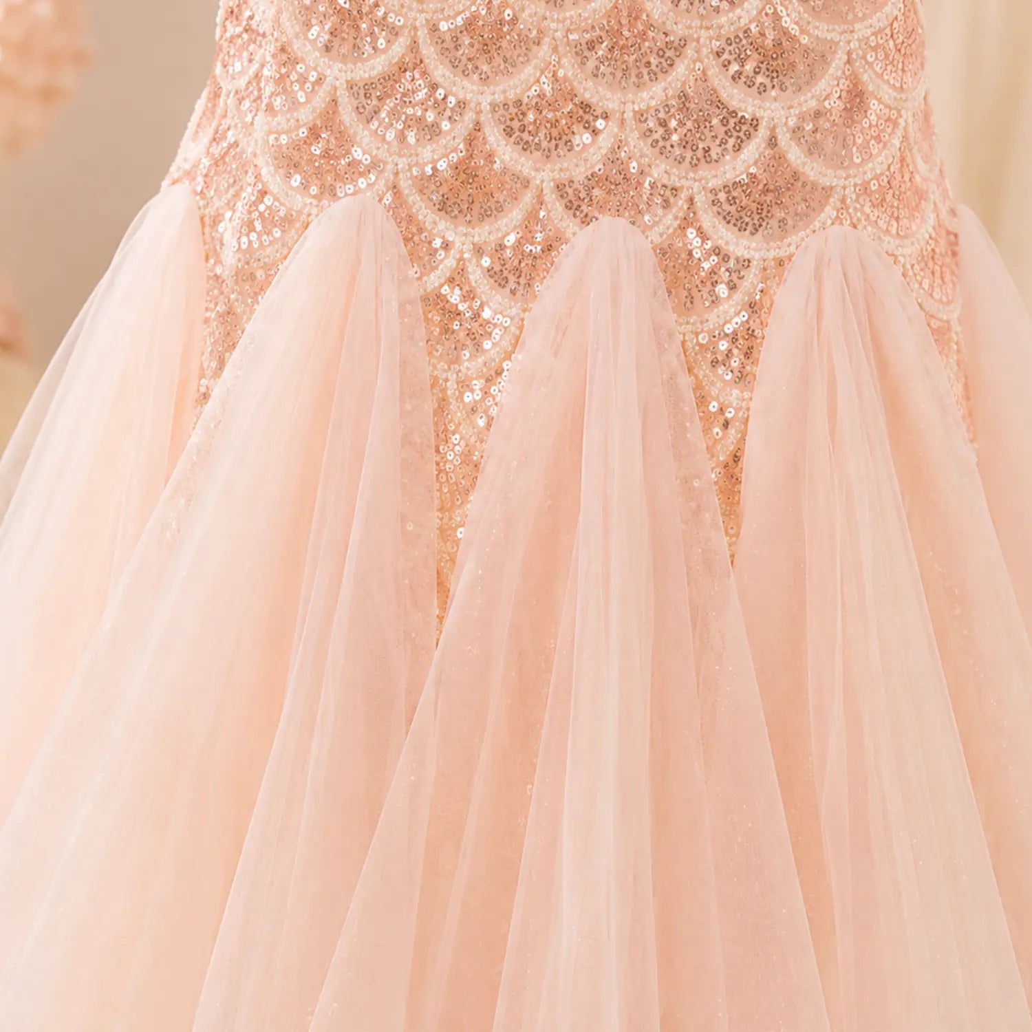 Blush Shimmer Princess Gown | Minilova